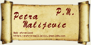 Petra Malijević vizit kartica